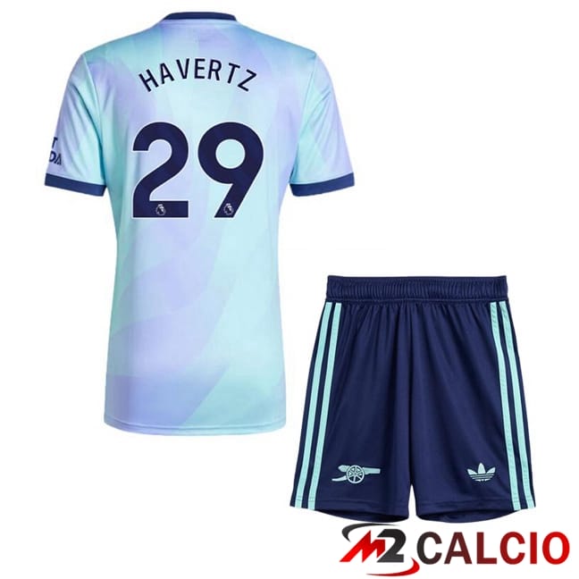 Maglie Calcio Personalizzate,Tute Calcio Squadre,Maglia Nazionale Italiana Calcio | Maglie Calcio Arsenal (HAVerdeZ 29) Bambino Terza Blu 2024/2025