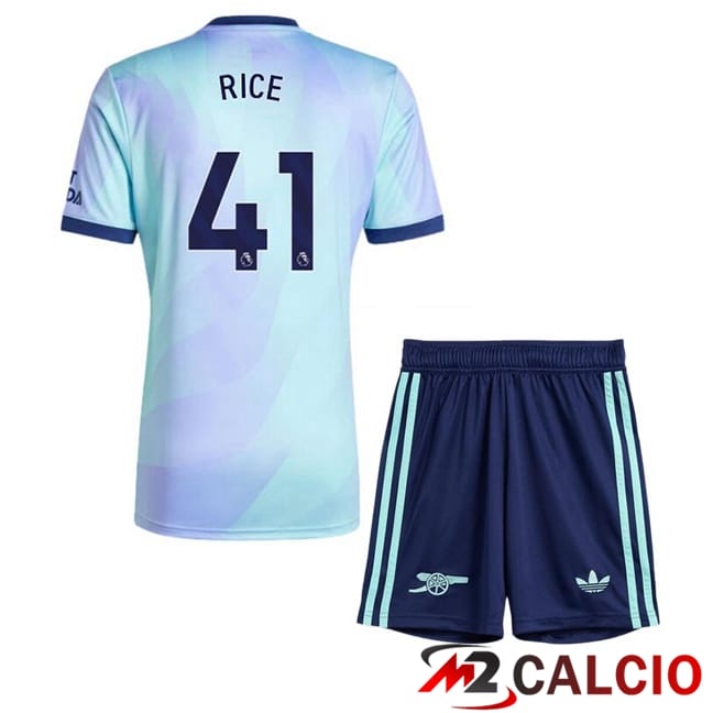 Maglie Calcio Personalizzate,Tute Calcio Squadre,Maglia Nazionale Italiana Calcio | Maglie Calcio Arsenal (RICE 41) Bambino Terza Blu 2024/2025