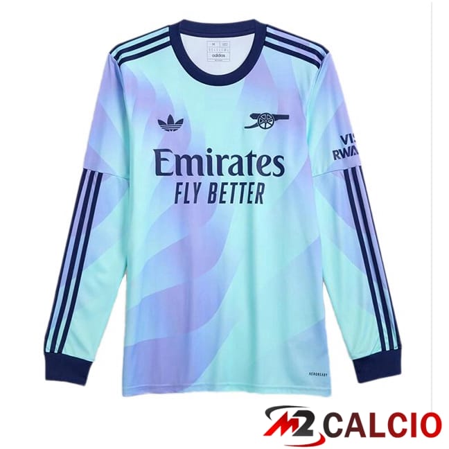 Maglie Calcio Personalizzate,Tute Calcio Squadre,Maglia Nazionale Italiana Calcio | Maglie Calcio Arsenal Terza Manica Lunga Blu 2024/2025