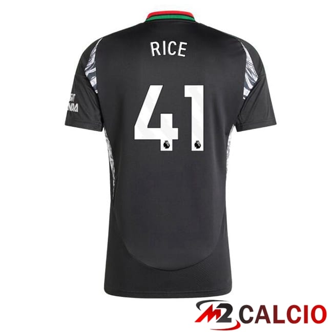 Maglie Calcio Personalizzate,Tute Calcio Squadre,Maglia Nazionale Italiana Calcio | Maglie Calcio Arsenal (RICE 41) Seconda Nero 2024/2025