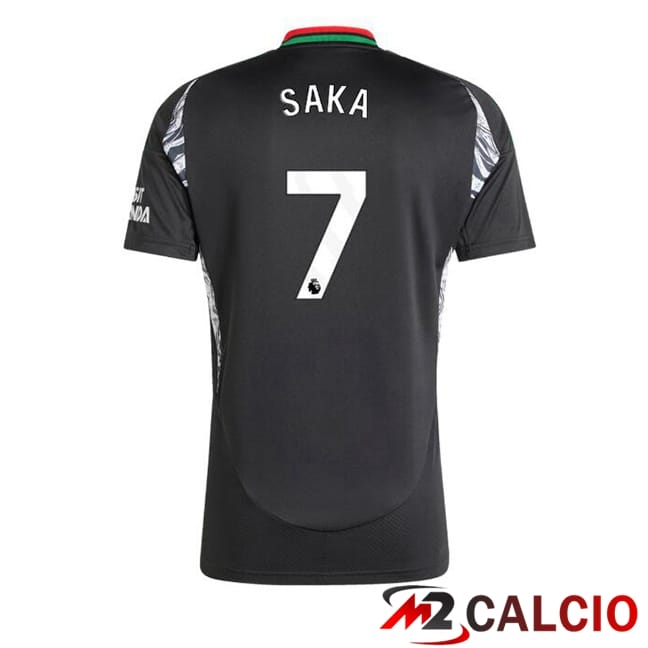 Maglie Calcio Personalizzate,Tute Calcio Squadre,Maglia Nazionale Italiana Calcio | Maglie Calcio Arsenal (SAKA 7) Seconda Nero 2024/2025