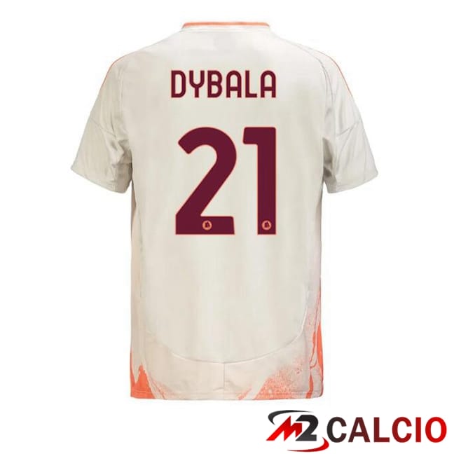 Maglie Calcio Personalizzate,Tute Calcio Squadre,Maglia Nazionale Italiana Calcio | Maglie Calcio AS Roma (DYBALA 21) Seconda Bianco 2024/2025