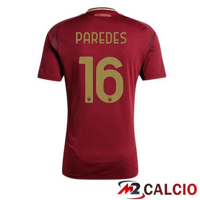 Maglie Calcio Personalizzate,Tute Calcio Squadre,Maglia Nazionale Italiana Calcio | Maglie Calcio AS Roma (PAREDES 16) Prima Rosso 2024/2025