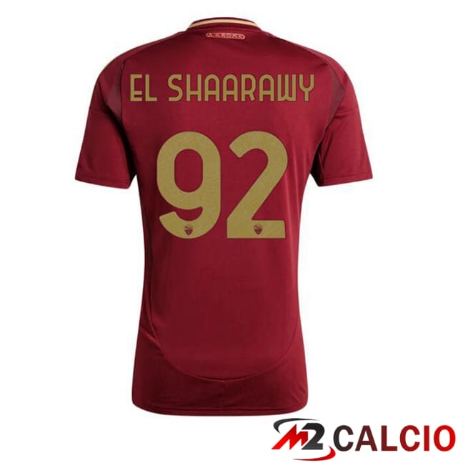 Maglie Calcio Personalizzate,Tute Calcio Squadre,Maglia Nazionale Italiana Calcio | Maglie Calcio AS Roma (EL SHAARAWY 92) Prima Rosso 2024/2025