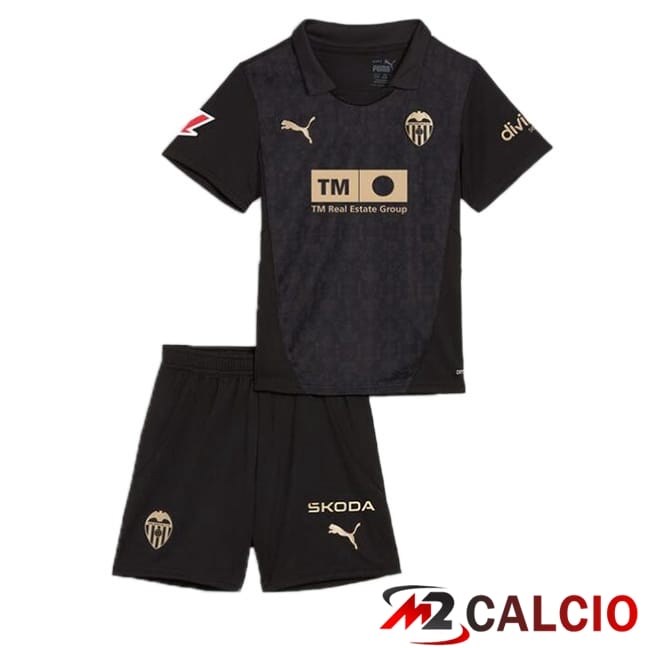 Maglie Calcio Personalizzate,Tute Calcio Squadre,Maglia Nazionale Italiana Calcio | Maglie Calcio Valencia CF Bambino Seconda Nero 2024/2025