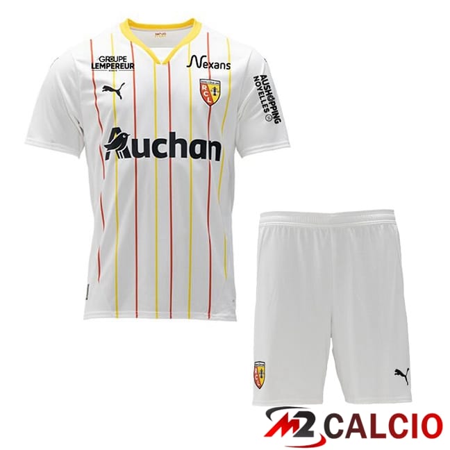 Maglie Calcio Personalizzate,Tute Calcio Squadre,Maglia Nazionale Italiana Calcio | Maglie Calcio RC Lens Bambino Terza Bianco 2024/2025