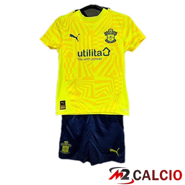Maglie Calcio Personalizzate,Tute Calcio Squadre,Maglia Nazionale Italiana Calcio | Maglie Calcio Southampton FC Bambino Seconda Giallo 2024/2025