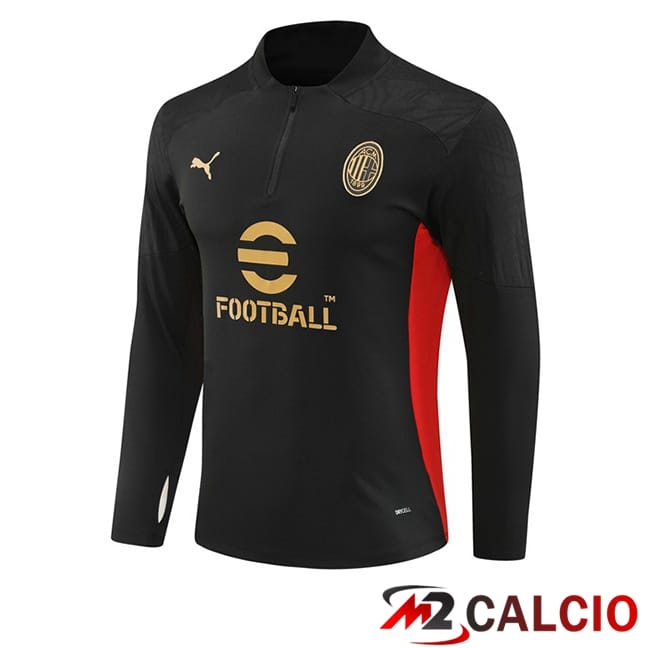 Maglie Calcio Personalizzate,Tute Calcio Squadre,Maglia Nazionale Italiana Calcio | Felpa Allenamento AC Milan Nero 2024/2025