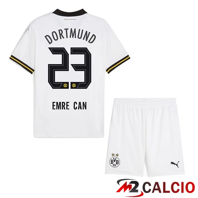 Maglie Calcio Personalizzate,Tute Calcio Squadre,Maglia Nazionale Italiana Calcio | Maglie Calcio Dortmund BVB (Emre Can 23) Bambino Seconda Bianco 2024/2025