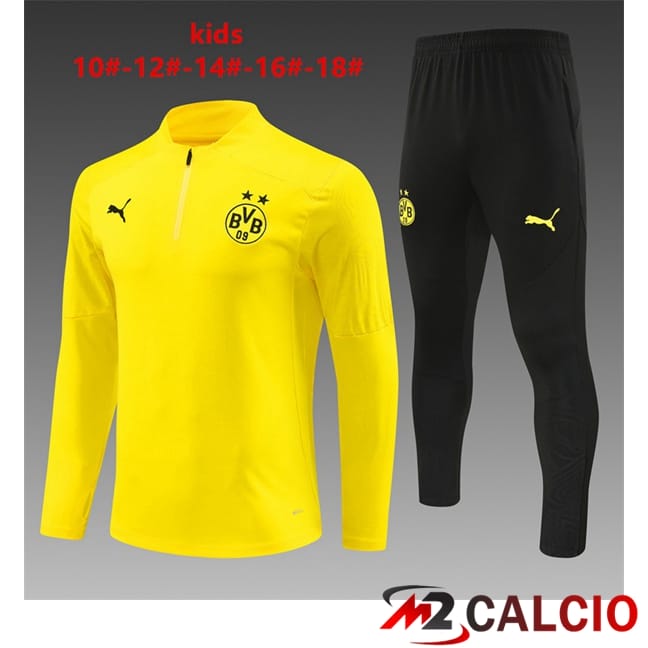 Maglie Calcio Personalizzate,Tute Calcio Squadre,Maglia Nazionale Italiana Calcio | Insieme Tuta Calcio Dortmund BVB Bambino Giallo 2024/2025