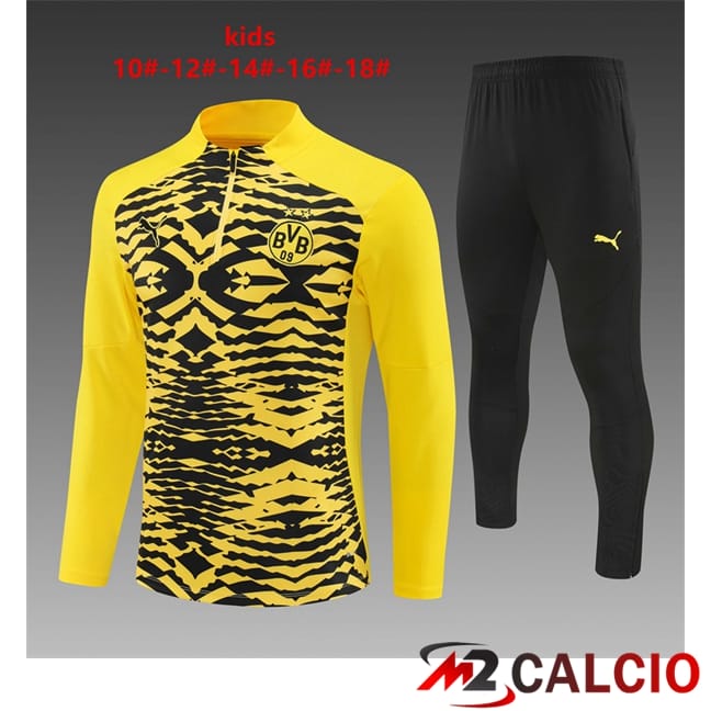 Maglie Calcio Personalizzate,Tute Calcio Squadre,Maglia Nazionale Italiana Calcio | Insieme Tuta Calcio Dortmund BVB Bambino Giallo Nero 2024/2025