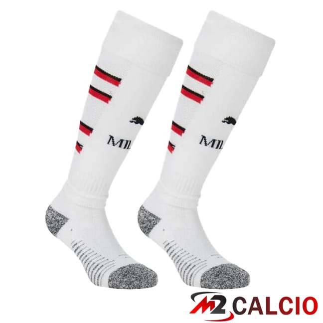 Maglie Calcio Personalizzate,Tute Calcio Squadre,Maglia Nazionale Italiana Calcio | Calzini Calcio AC Milan Seconda Bianco 2024/2025