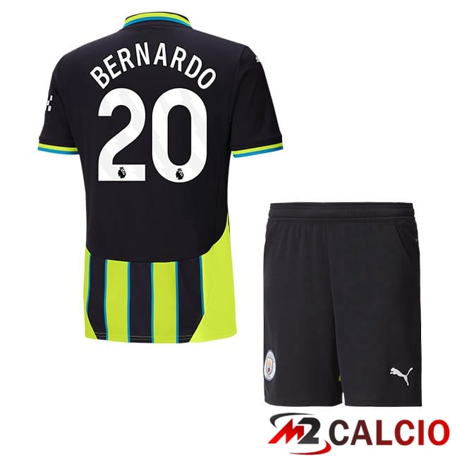 Maglie Calcio Personalizzate,Tute Calcio Squadre,Maglia Nazionale Italiana Calcio | Maglie Calcio Manchester City (Bernardo Silva 20) Bambino Seconda Verde Nero 2024/2025