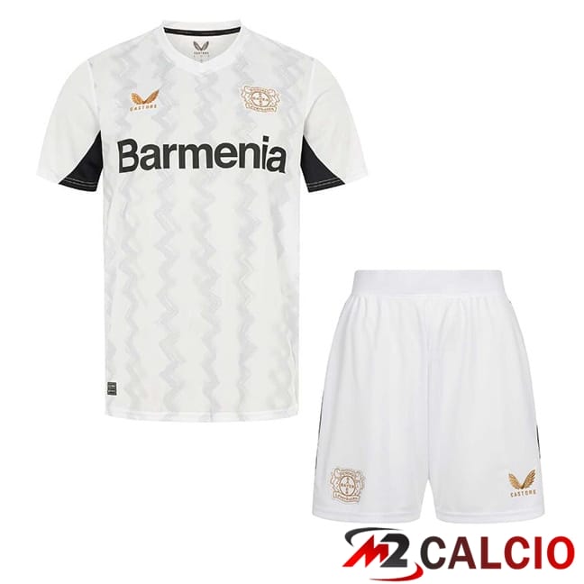 Maglie Calcio Personalizzate,Tute Calcio Squadre,Maglia Nazionale Italiana Calcio | Maglie Calcio Bayer 04 Leverkusen Bambino Seconda Bianco 2024/2025