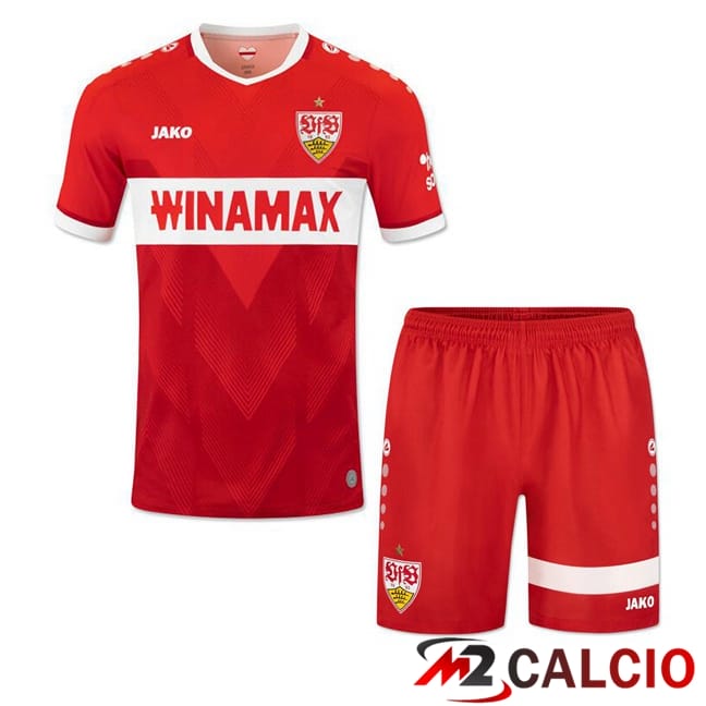 Maglie Calcio Personalizzate,Tute Calcio Squadre,Maglia Nazionale Italiana Calcio | Maglie Calcio VfB Stuttgart Bambino Seconda Rosso 2024/2025