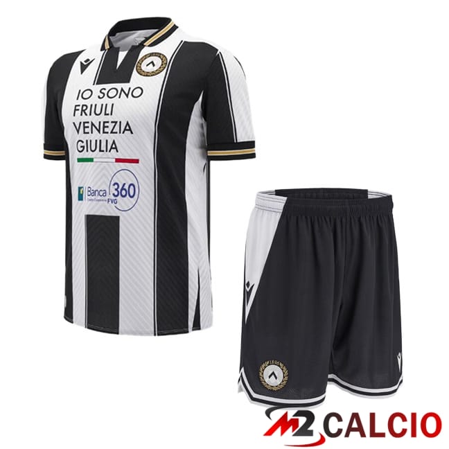 Maglie Calcio Personalizzate,Tute Calcio Squadre,Maglia Nazionale Italiana Calcio | Maglie Calcio Udinese Calcio Bambino Prima Bianco Nero 2024/2025