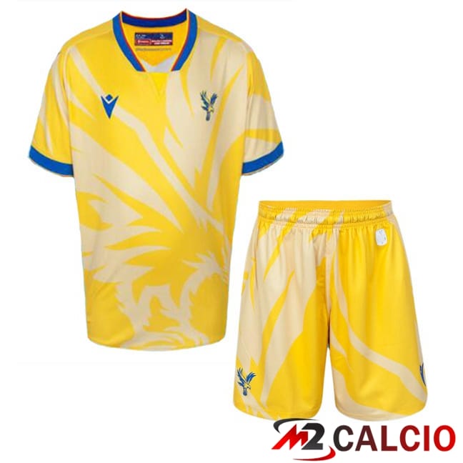 Maglie Calcio Personalizzate,Tute Calcio Squadre,Maglia Nazionale Italiana Calcio | Maglie Calcio Crystal Palace Bambino Seconda Giallo 2024/2025
