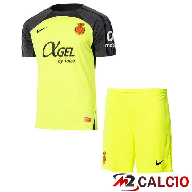 Maglie Calcio Personalizzate,Tute Calcio Squadre,Maglia Nazionale Italiana Calcio | Maglie Calcio RCD Mallorca Bambino Seconda Giallo 2024/2025