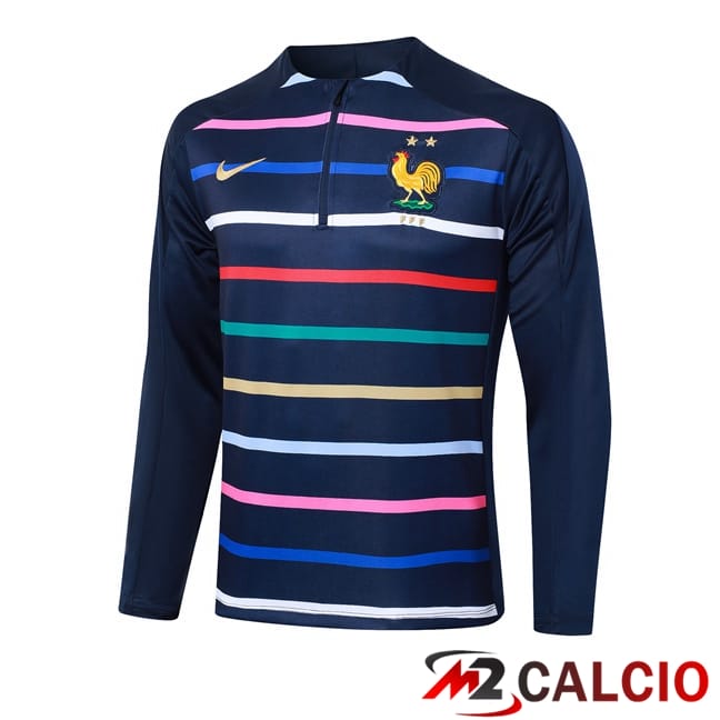 Maglie Calcio Personalizzate,Tute Calcio Squadre,Maglia Nazionale Italiana Calcio | Felpa Allenamento Francia Blu Reale 2024/2025