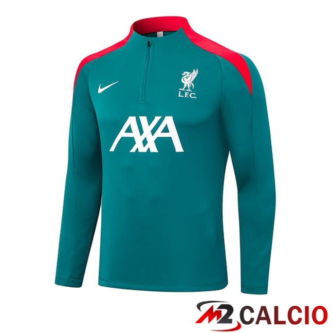 Maglie Calcio Personalizzate,Tute Calcio Squadre,Maglia Nazionale Italiana Calcio | Felpa Allenamento FC Liverpool Verde 2024/2025