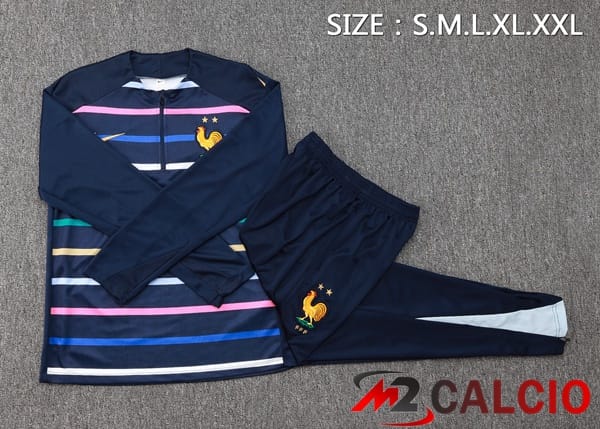 Insieme Tuta Calcio Francia Blu Reale 2024/2025