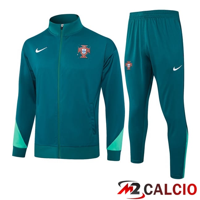 Maglie Calcio Personalizzate,Tute Calcio Squadre,Maglia Nazionale Italiana Calcio | Insieme Tuta Calcio - Giacca Portogallo Verde 2024/2025