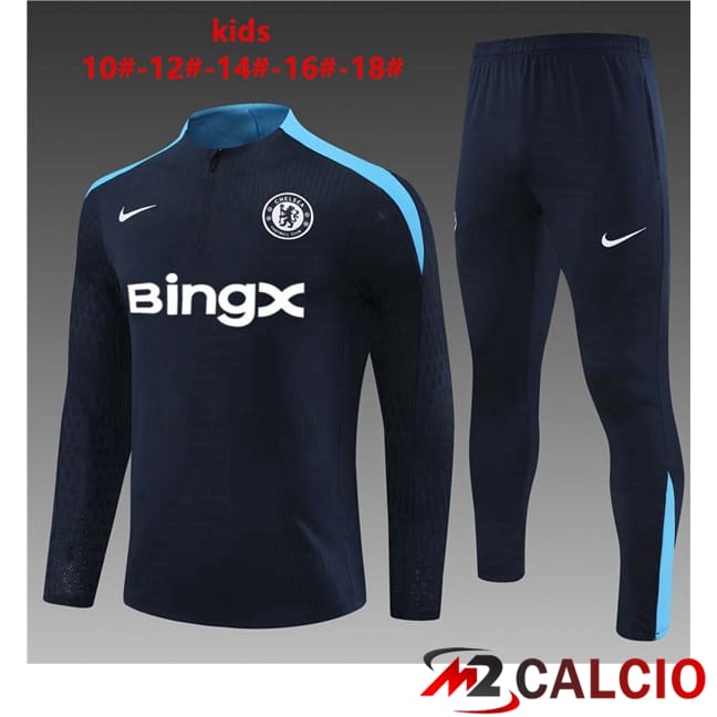Maglie Calcio Personalizzate,Tute Calcio Squadre,Maglia Nazionale Italiana Calcio | Insieme Tuta Calcio FC Chelsea Bambino Blu Reale 2024/2025