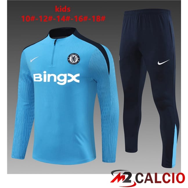Maglie Calcio Personalizzate,Tute Calcio Squadre,Maglia Nazionale Italiana Calcio | Insieme Tuta Calcio FC Chelsea Bambino Blu 2024/2025