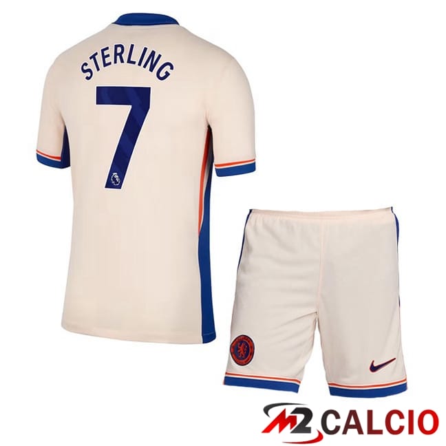 Maglie Calcio Personalizzate,Tute Calcio Squadre,Maglia Nazionale Italiana Calcio | Maglie Calcio FC Chelsea (Sterling 7) Bambino Seconda Giallo 2024/2025