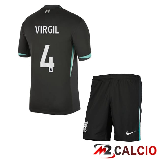 Maglie Calcio Personalizzate,Tute Calcio Squadre,Maglia Nazionale Italiana Calcio | Maglie Calcio FC Liverpool (VIRGIL 4) Bambino Seconda Nero 2024/2025