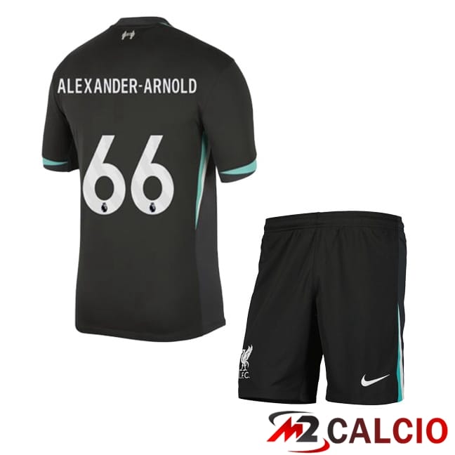 Maglie Calcio Personalizzate,Tute Calcio Squadre,Maglia Nazionale Italiana Calcio | Maglie Calcio FC Liverpool (ALEXANDER-ARNOLD 66) Bambino Seconda Nero 2024/2025