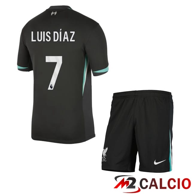 Maglie Calcio Personalizzate,Tute Calcio Squadre,Maglia Nazionale Italiana Calcio | Maglie Calcio FC Liverpool (LUIS DÍAZ 7) Bambino Seconda Nero 2024/2025