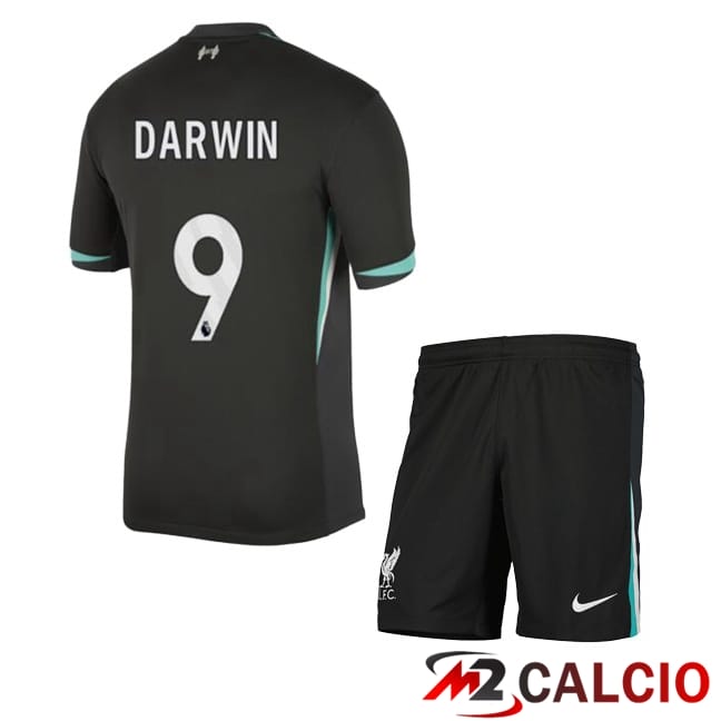 Maglie Calcio Personalizzate,Tute Calcio Squadre,Maglia Nazionale Italiana Calcio | Maglie Calcio FC Liverpool (DARWIN 9) Bambino Seconda Nero 2024/2025