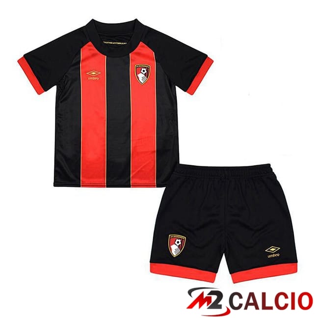Maglie Calcio Personalizzate,Tute Calcio Squadre,Maglia Nazionale Italiana Calcio | Maglie Calcio AFC Bournemouth Bambino Prima Nero Rosso 2024/2025