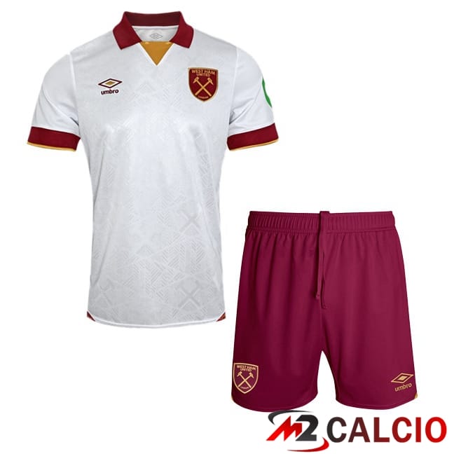 Maglie Calcio Personalizzate,Tute Calcio Squadre,Maglia Nazionale Italiana Calcio | Maglie Calcio West Ham United Bambino Terza Bianco 2024/2025