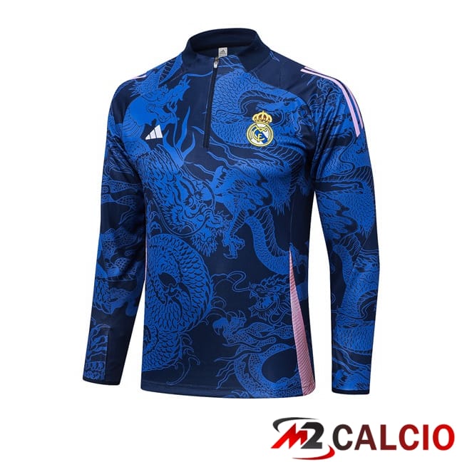 Maglie Calcio Personalizzate,Tute Calcio Squadre,Maglia Nazionale Italiana Calcio | Felpa Allenamento Real Madrid Blu Reale 2024/2025