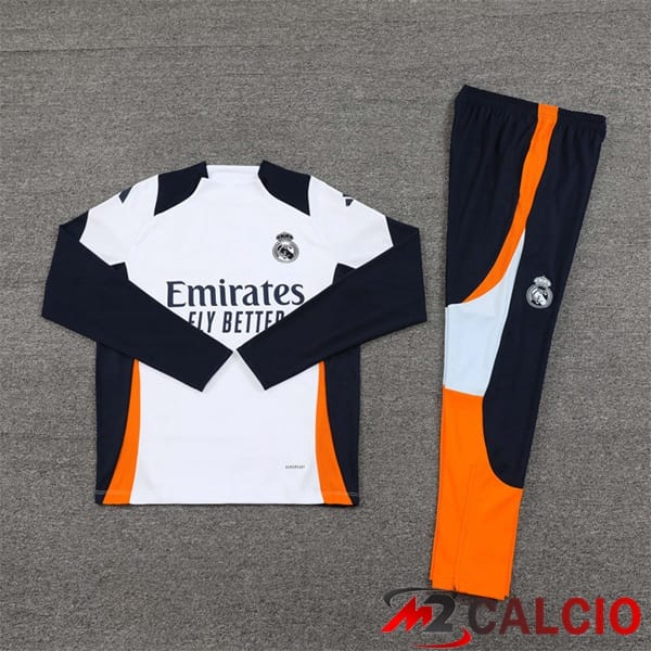 Insieme Tuta Calcio Real Madrid Bianco Giallo 2024/2025