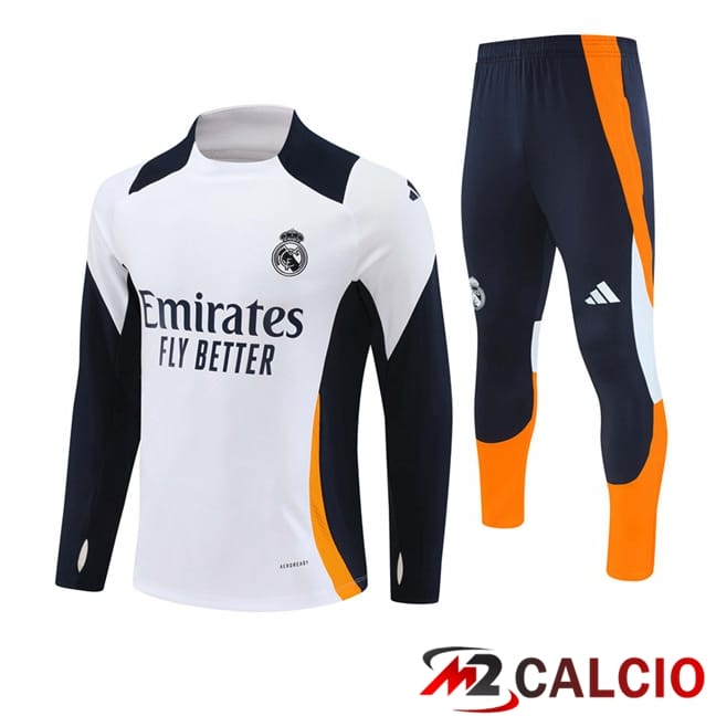 Maglie Calcio Personalizzate,Tute Calcio Squadre,Maglia Nazionale Italiana Calcio | Insieme Tuta Calcio Real Madrid Bianco Giallo 2024/2025