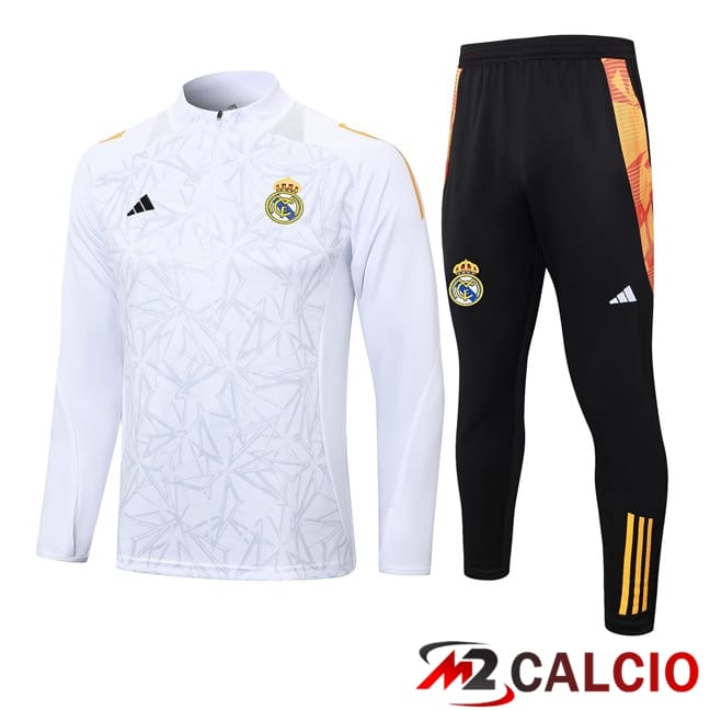 Maglie Calcio Personalizzate,Tute Calcio Squadre,Maglia Nazionale Italiana Calcio | Insieme Tuta Calcio Real Madrid Bianco 2024/2025