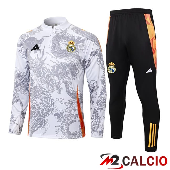 Maglie Calcio Personalizzate,Tute Calcio Squadre,Maglia Nazionale Italiana Calcio | Insieme Tuta Calcio Real Madrid Bianco 2024/2025