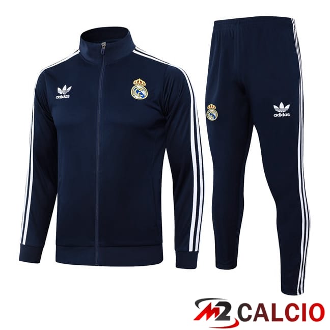 Maglie Calcio Personalizzate,Tute Calcio Squadre,Maglia Nazionale Italiana Calcio | Insieme Tuta Calcio - Giacca Real Madrid Blu Reale 2024/2025