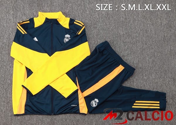 Insieme Tuta Calcio - Giacca Real Madrid Blu Reale Giallo 2024/2025
