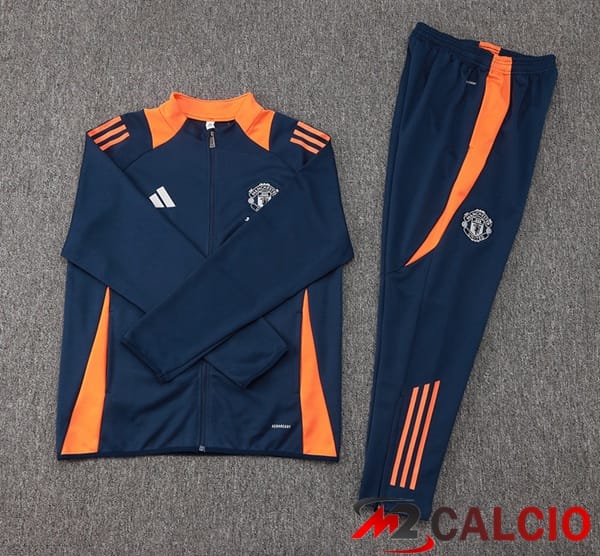 Insieme Tuta Calcio - Giacca Manchester United Blu Reale 2024/2025