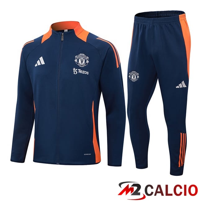 Insieme Tuta Calcio - Giacca Manchester United Blu Reale 2024/2025