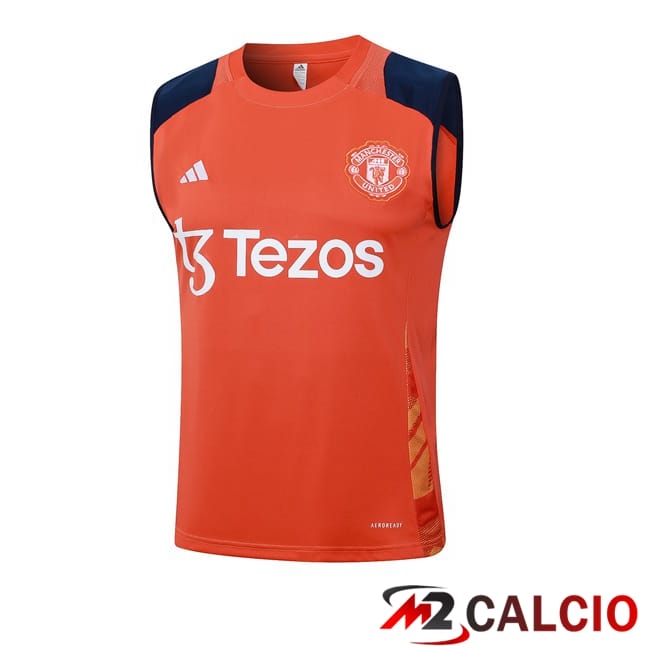 Maglie Calcio Personalizzate,Tute Calcio Squadre,Maglia Nazionale Italiana Calcio | Canotta Allenamento Manchester United Arancia 2024/2025
