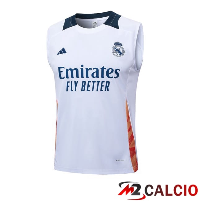 Maglie Calcio Personalizzate,Tute Calcio Squadre,Maglia Nazionale Italiana Calcio | Canotta Allenamento Real Madrid Bianco 2024/2025