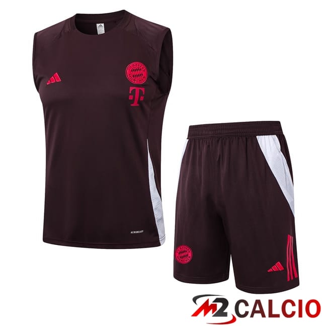 Maglie Calcio Personalizzate,Tute Calcio Squadre,Maglia Nazionale Italiana Calcio | Canotta Allenamento Bayern Monaco + Pantaloncini Marrone 2024/2025