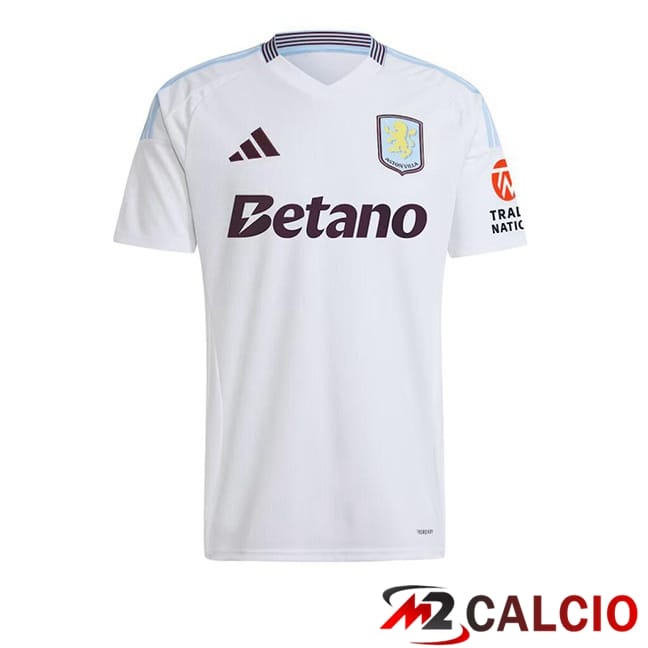 Maglie Calcio Personalizzate,Tute Calcio Squadre,Maglia Nazionale Italiana Calcio | Maglie Calcio Aston Villa Seconda Bianco 2024/2025
