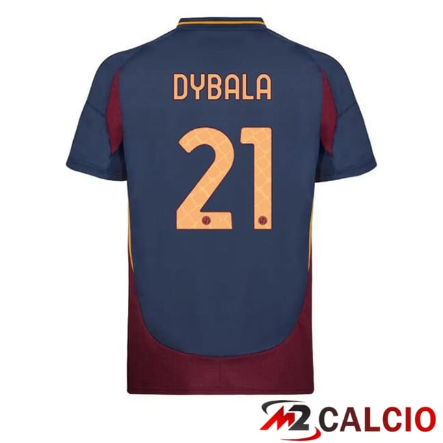 Maglie Calcio Personalizzate,Tute Calcio Squadre,Maglia Nazionale Italiana Calcio | Maglie Calcio AS Roma (DYBALA 21) Terza Blu Reale 2024/2025