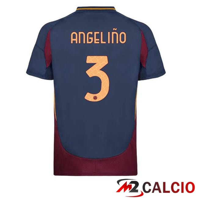 Maglie Calcio Personalizzate,Tute Calcio Squadre,Maglia Nazionale Italiana Calcio | Maglie Calcio AS Roma (ANGELIÑO 3) Terza Blu Reale 2024/2025